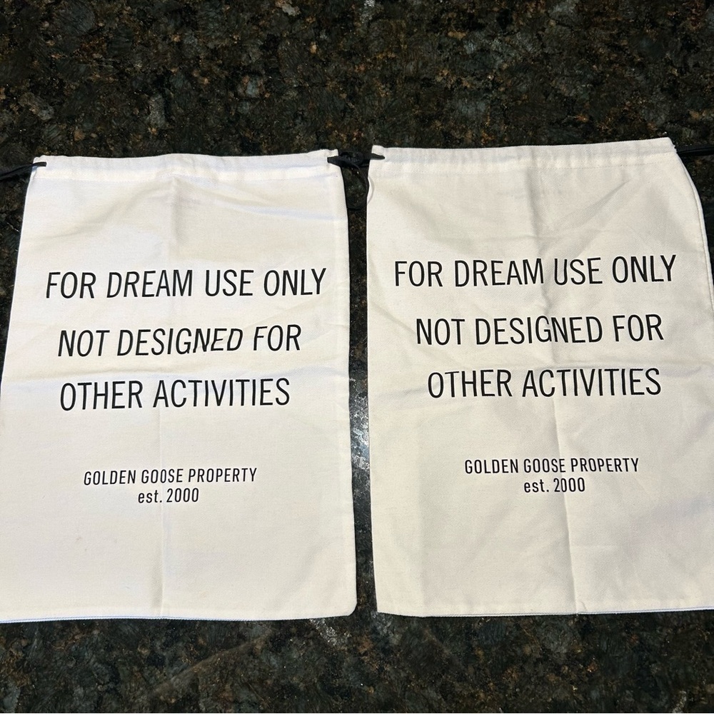 TWO GOLDEN GOOSE DRAWSTRING DUST SHOE BAGS- Set of 2
